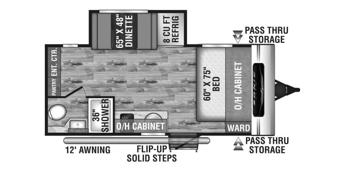 2022 Venture RV Sonic Lite 169VMK Travel Trailer at Springdale RV Center STOCK# 100269 Floor plan Layout Photo