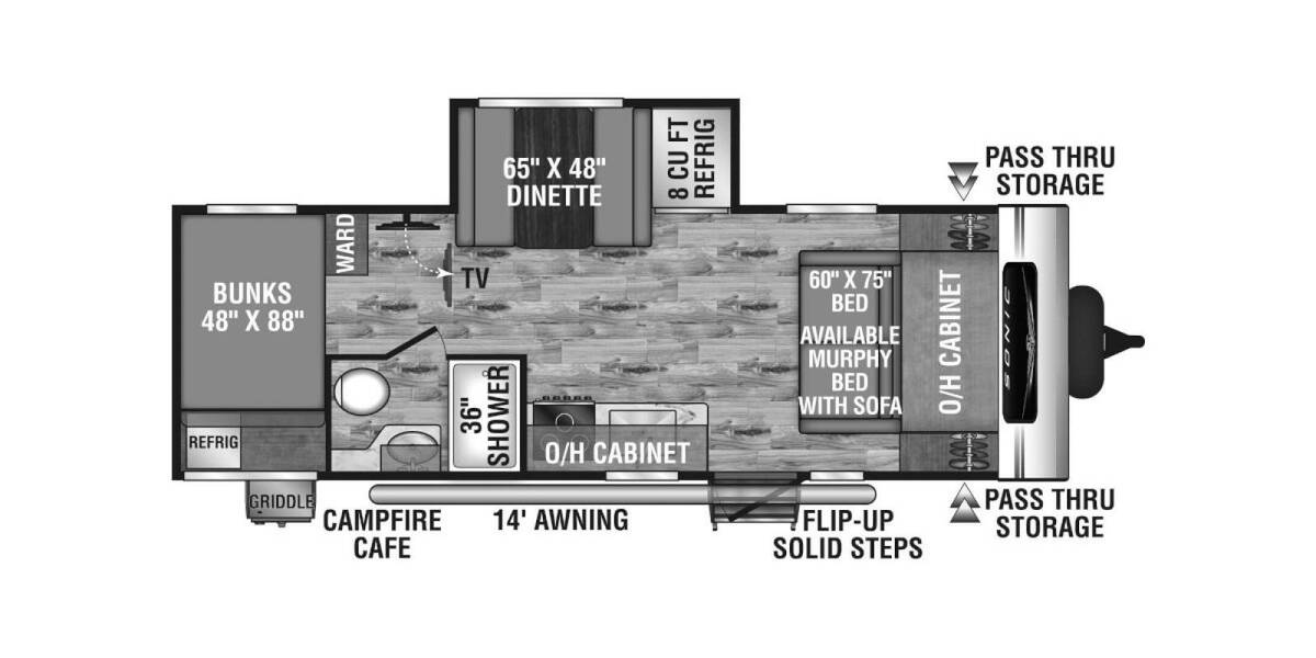 2022 Venture RV Sonic 211VDB Travel Trailer at Springdale RV Center STOCK# 051388 Floor plan Layout Photo