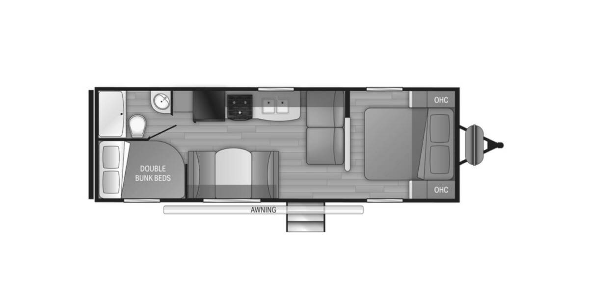 2022 Heartland Prowler 250BH Travel Trailer at Springdale RV Center STOCK# 511064 Floor plan Layout Photo