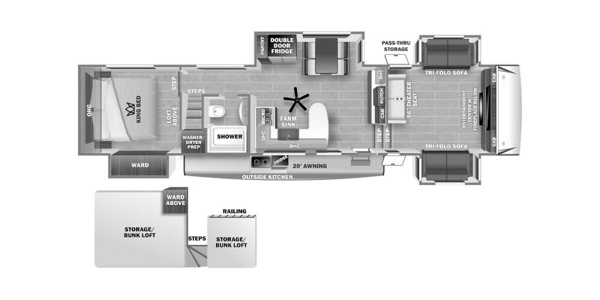2022 Sabre 37FLL Fifth Wheel at Springdale RV Center STOCK# 022037 Floor plan Layout Photo